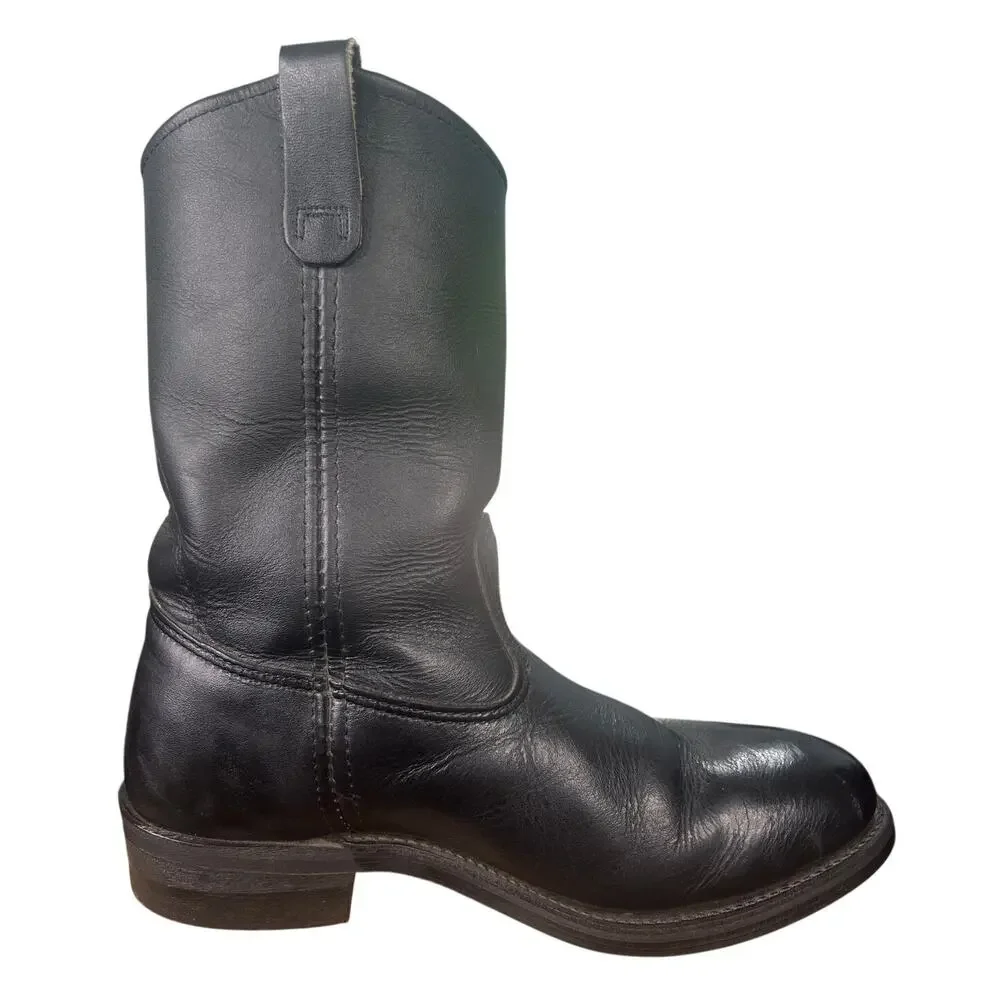 Vintage Red Wing 1094 Pecos Black Safety Toe Western Work Boots Size US 10 EE